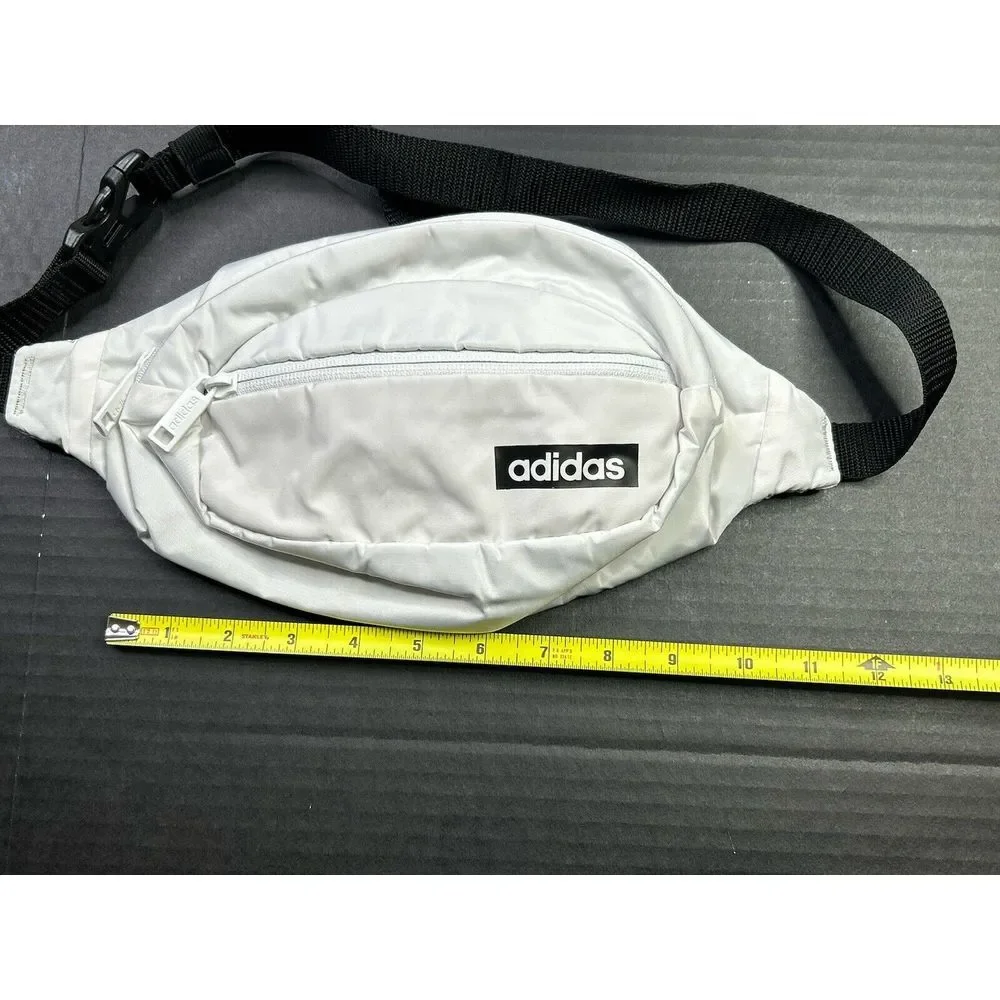 Adidas Unisex Core Fanny Pack Waist Belt Crossbody Travel Bag White + Black